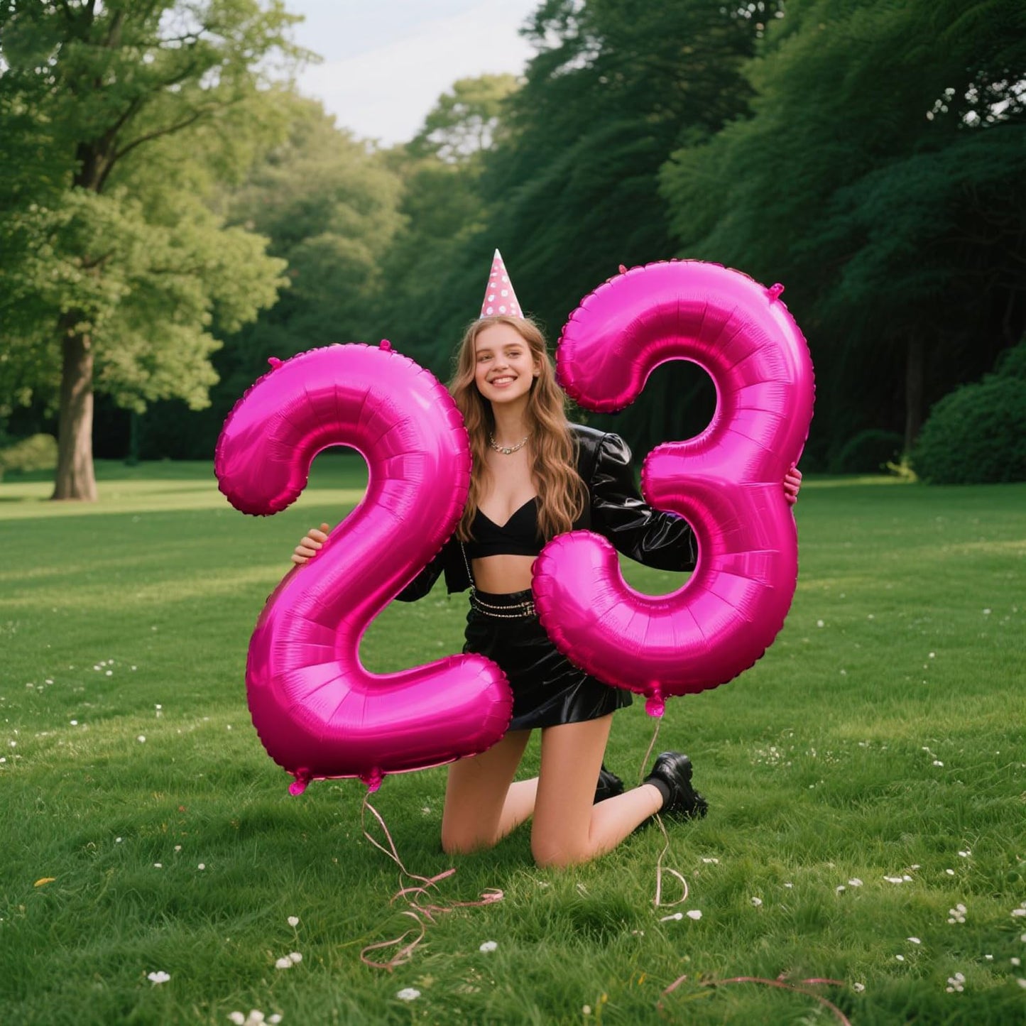 Kelfuoya Rose Red Number 3 40-Inch Mylar Balloon – Hot Pink Foil Birthday Party Decor