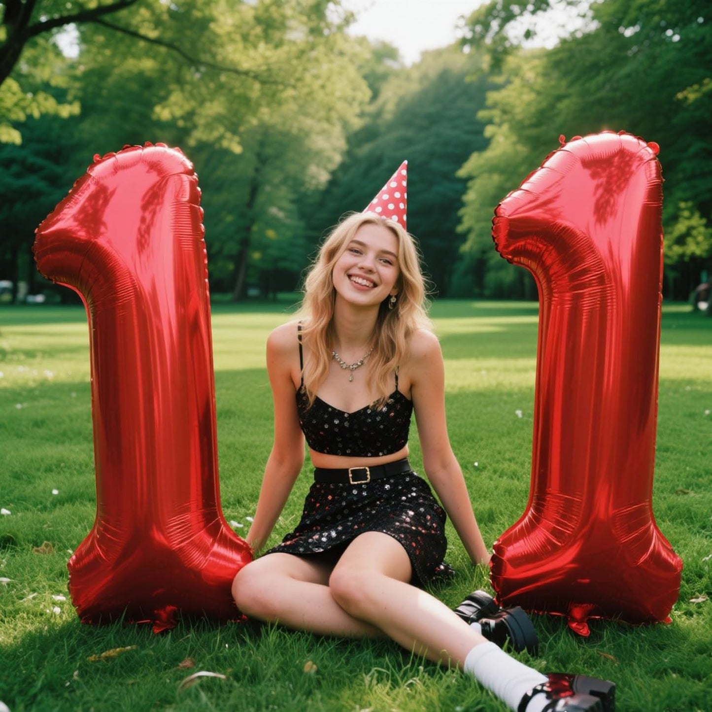 Kelfuoya 40-Inch Red Number 11 Balloon — Jumbo Mylar Foil Balloon for Birthdays & Anniversaries