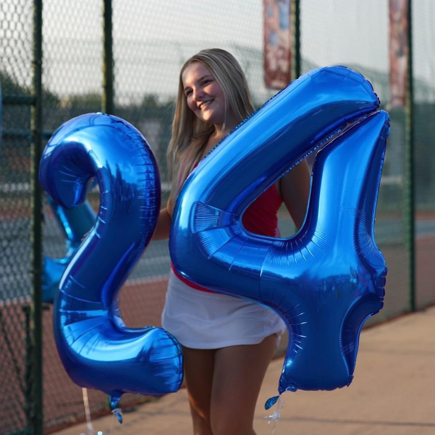 Kelfuoya 40-Inch Navy Blue Number 24 Balloon – Jumbo Mylar Foil Balloon for 24th Birthday and Anniversary