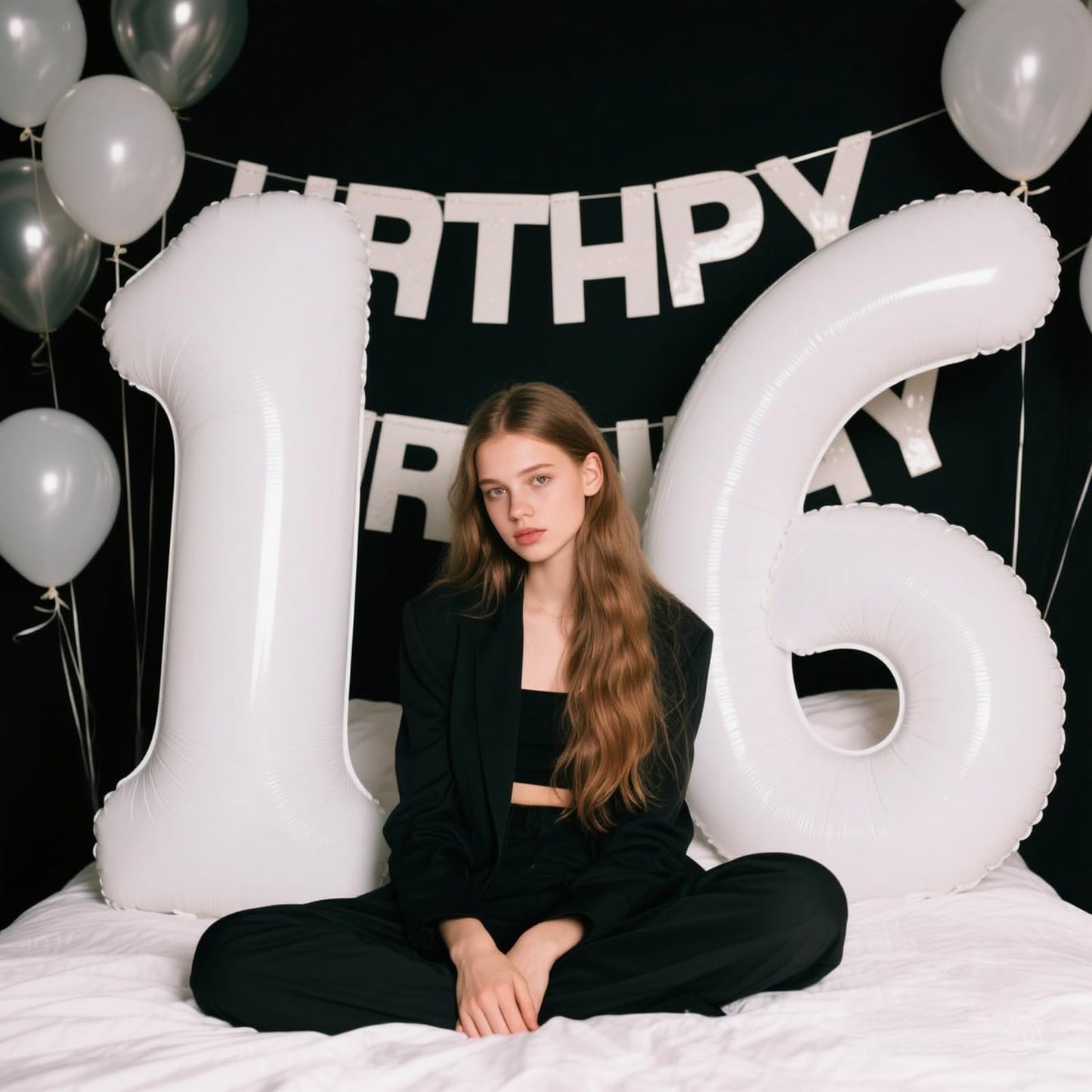 Kelfuoya 40-Inch Number 6 White Foil Balloon – Birthday & Anniversary Party Decor