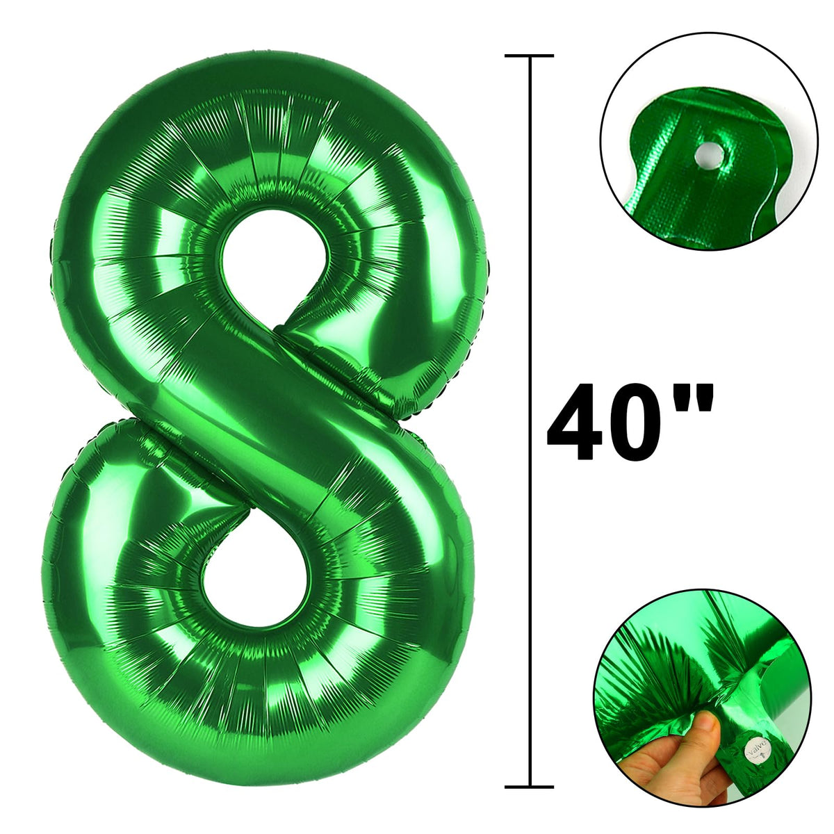 Kelfuoya 40 Inch Green Number 18 Digital Balloon – Jumbo Mylar Party Decor