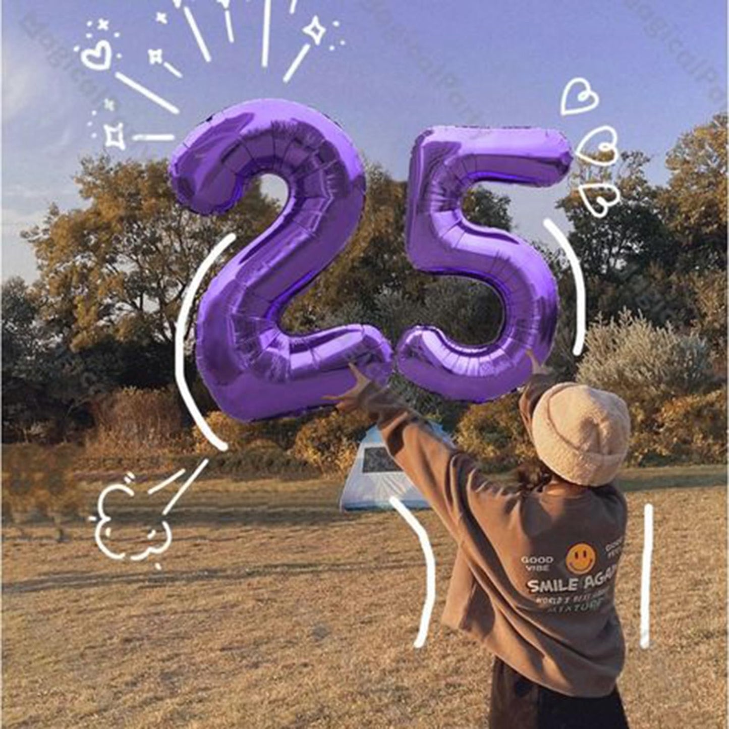 Kelfuoya 40 Inch Purple Number 23 Balloon - Jumbo Mylar Foil for Birthdays & Anniversaries