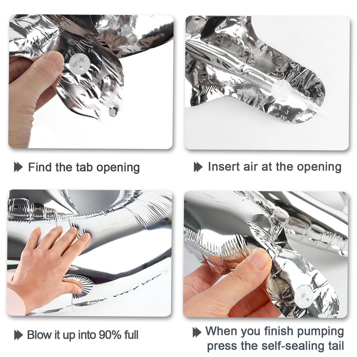 Kelfuoya 40-Inch Silver Number Balloon 1 – Giant Foil Balloon for Birthday, Anniversary & Wedding Decor