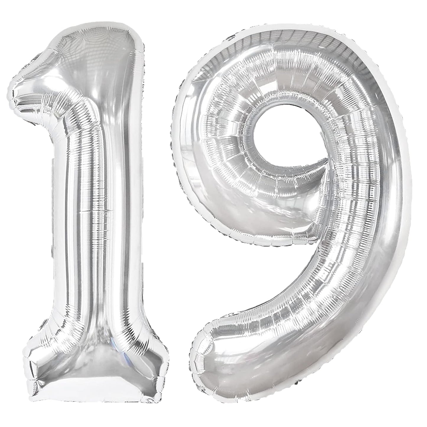 Kelfuoya 40-Inch Silver Number 19 Balloon – Jumbo Mylar Foil Party Decor