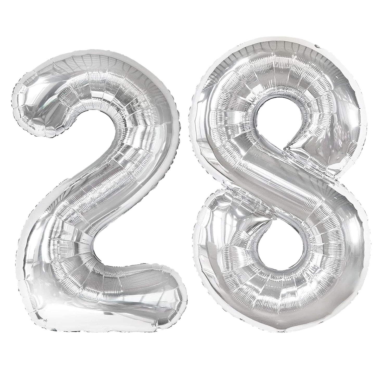 Kelfuoya 40-Inch Silver Number 28 Balloon | Jumbo Mylar Foil Balloon for Birthday & Anniversary Decor
