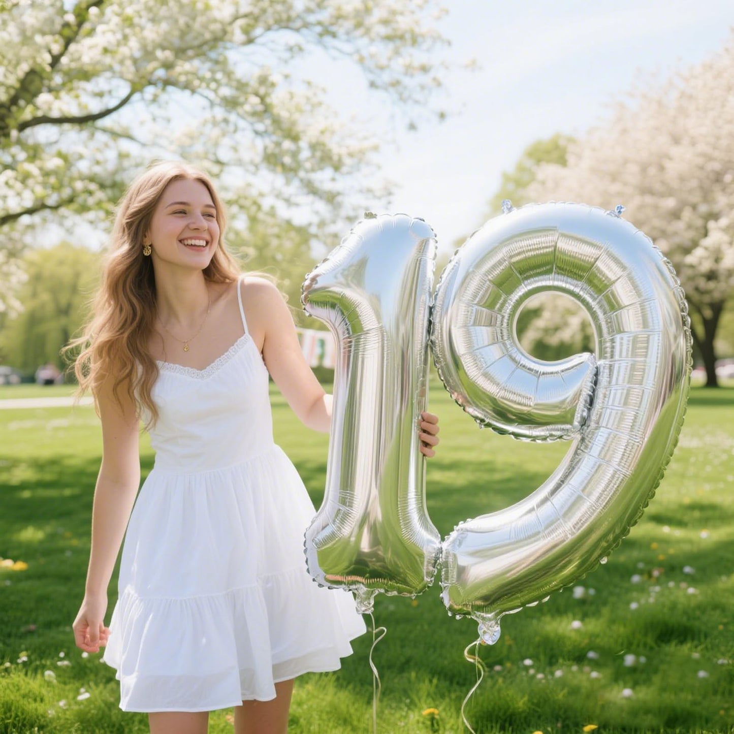 Kelfuoya 40 Inch Silver Number 9 Balloon - Giant 9th Birthday & Anniversary Party Decoration