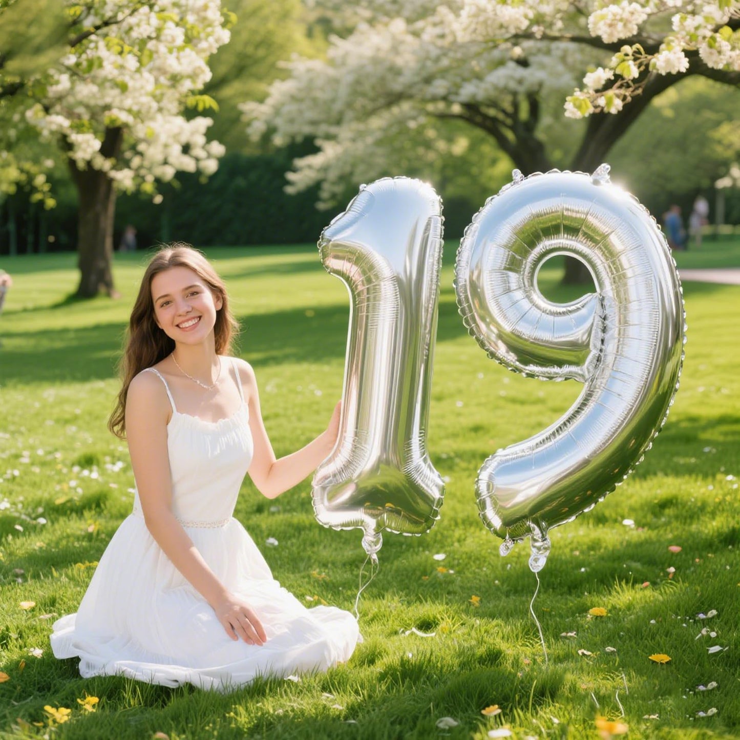 Kelfuoya 40 Inch Silver Number 9 Balloon - Giant 9th Birthday & Anniversary Party Decoration