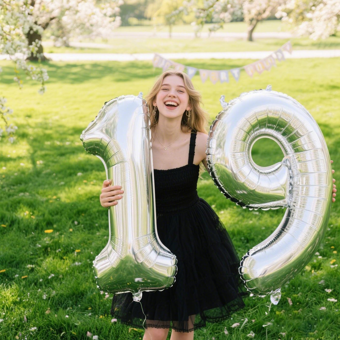 Kelfuoya 40 Inch Silver Number 9 Balloon - Giant 9th Birthday & Anniversary Party Decoration