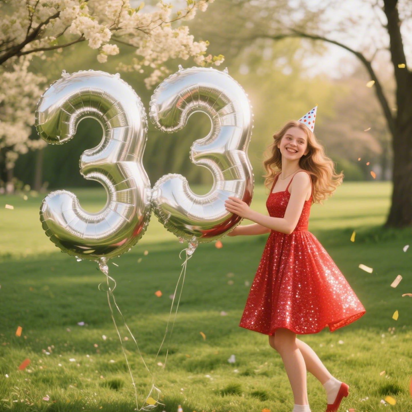 Kelfuoya 40-Inch Silver Number Balloon 3 — Birthday & Anniversary Party Decor