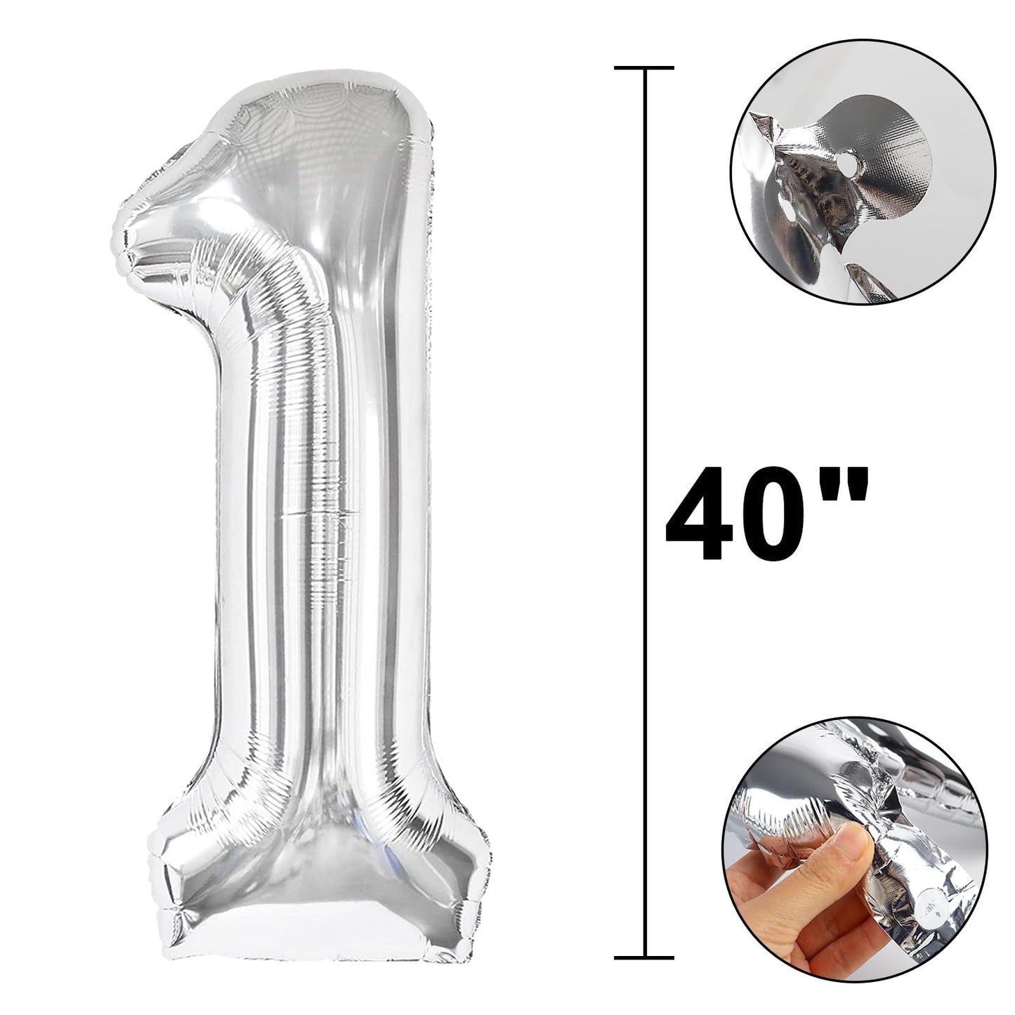 Kelfuoya 40-Inch Silver Number 19 Balloon – Jumbo Mylar Foil Party Decor