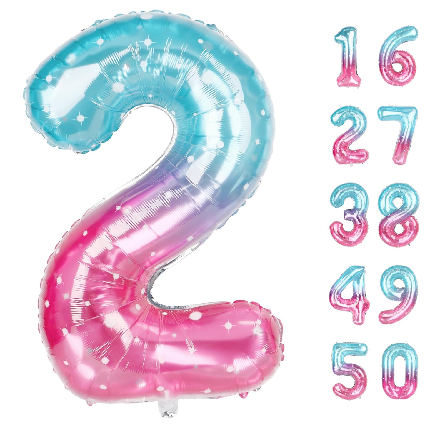 Kelfuoya 40 Inch Starry Number 2 Balloon – Giant 2nd Birthday & Party Decor