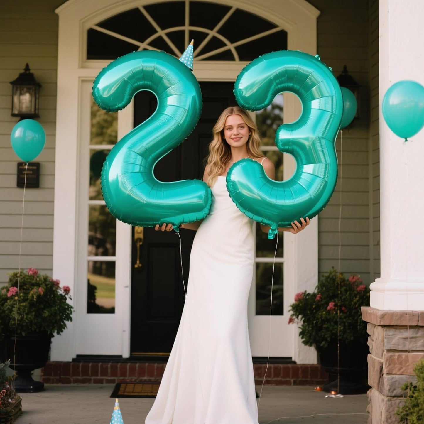 40-Inch Teal Blue Number 3 Balloon – Jumbo Mylar Foil Party Balloon | Kelfuoya