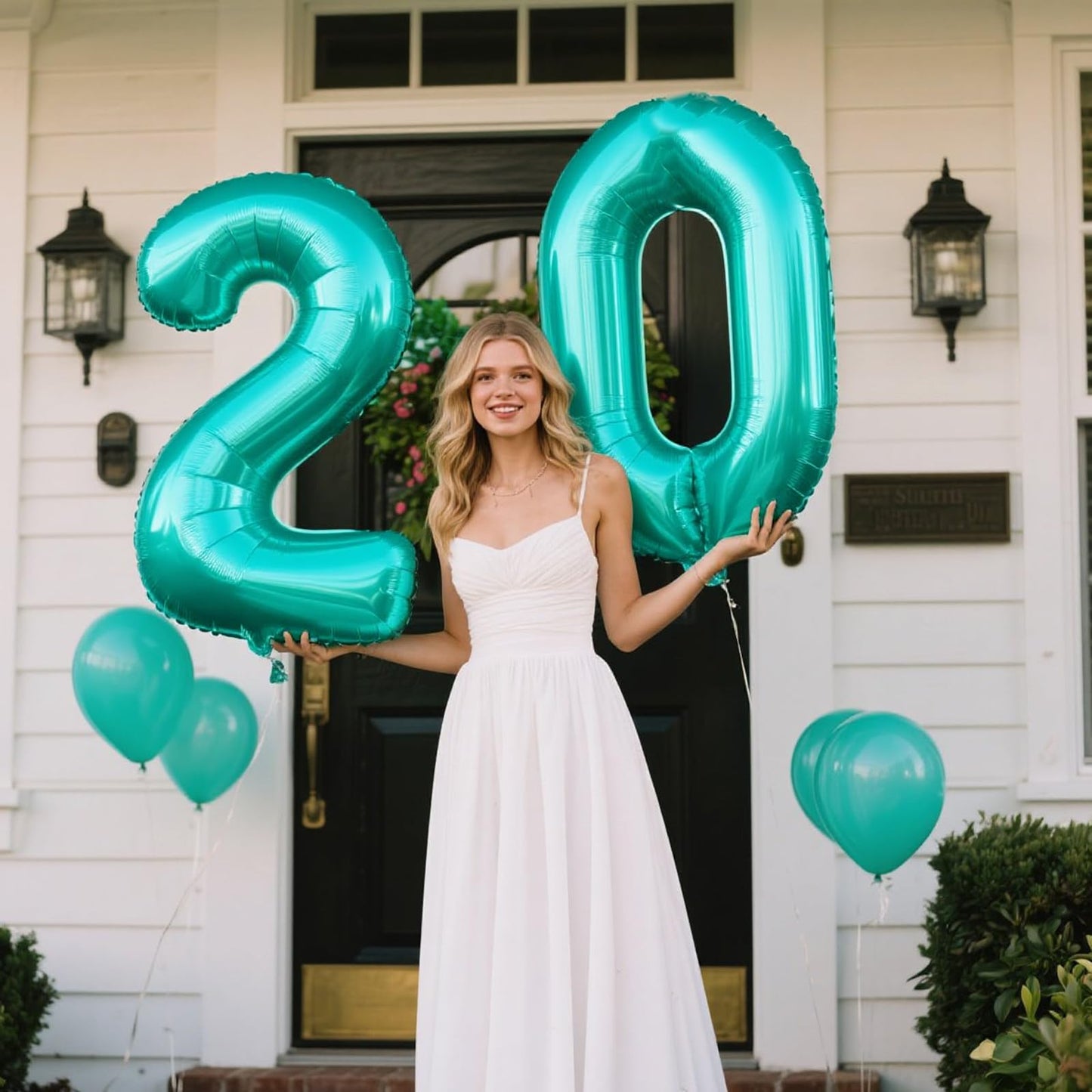 Kelfuoya 40-Inch Teal Blue Number 0 Balloon – Jumbo Mylar Foil Helium Balloon for Birthdays & Anniversaries
