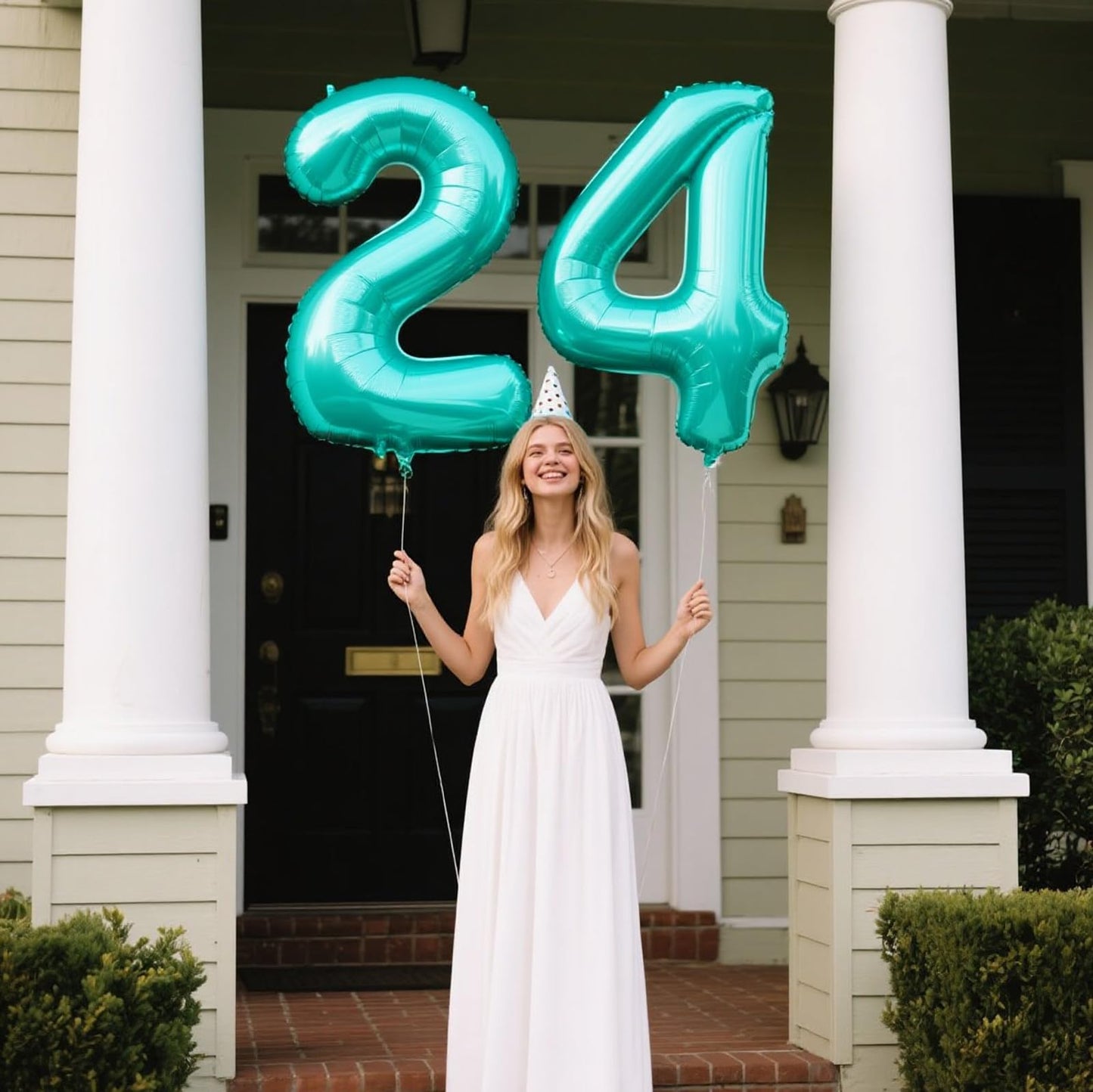 Kelfuoya 40 Inch Teal 4 Balloon – Giant Foil Number Balloon for 14th & 24th Birthdays and Anniversaries