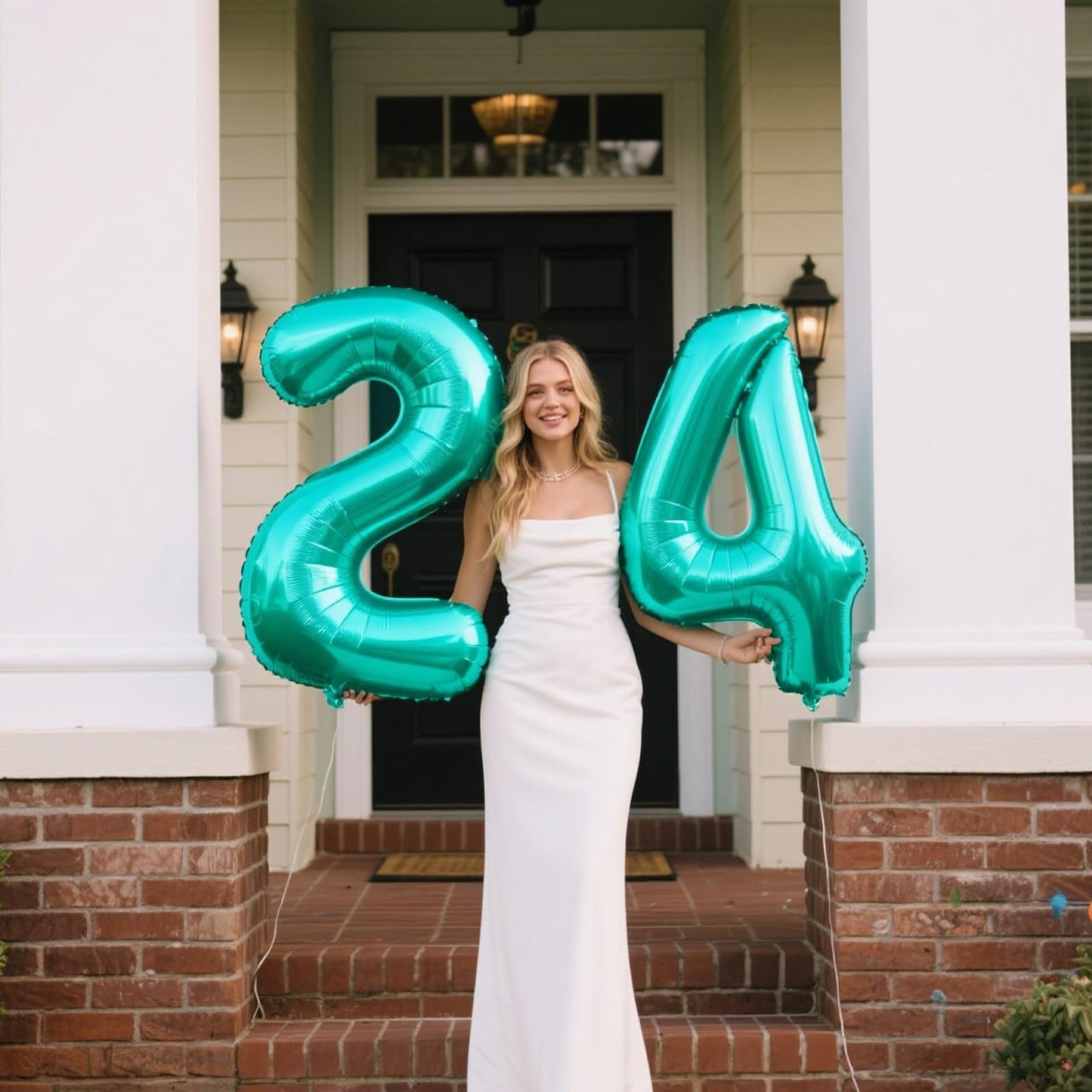 Kelfuoya 40 Inch Teal 4 Balloon – Giant Foil Number Balloon for 14th & 24th Birthdays and Anniversaries