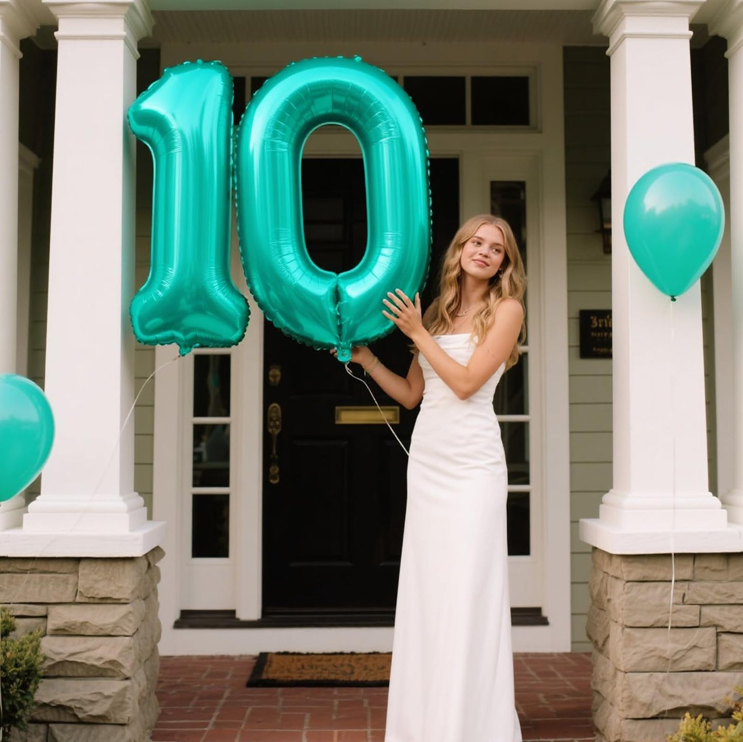 Kelfuoya 40-Inch Teal Blue Number 0 Balloon – Jumbo Mylar Foil Helium Balloon for Birthdays & Anniversaries
