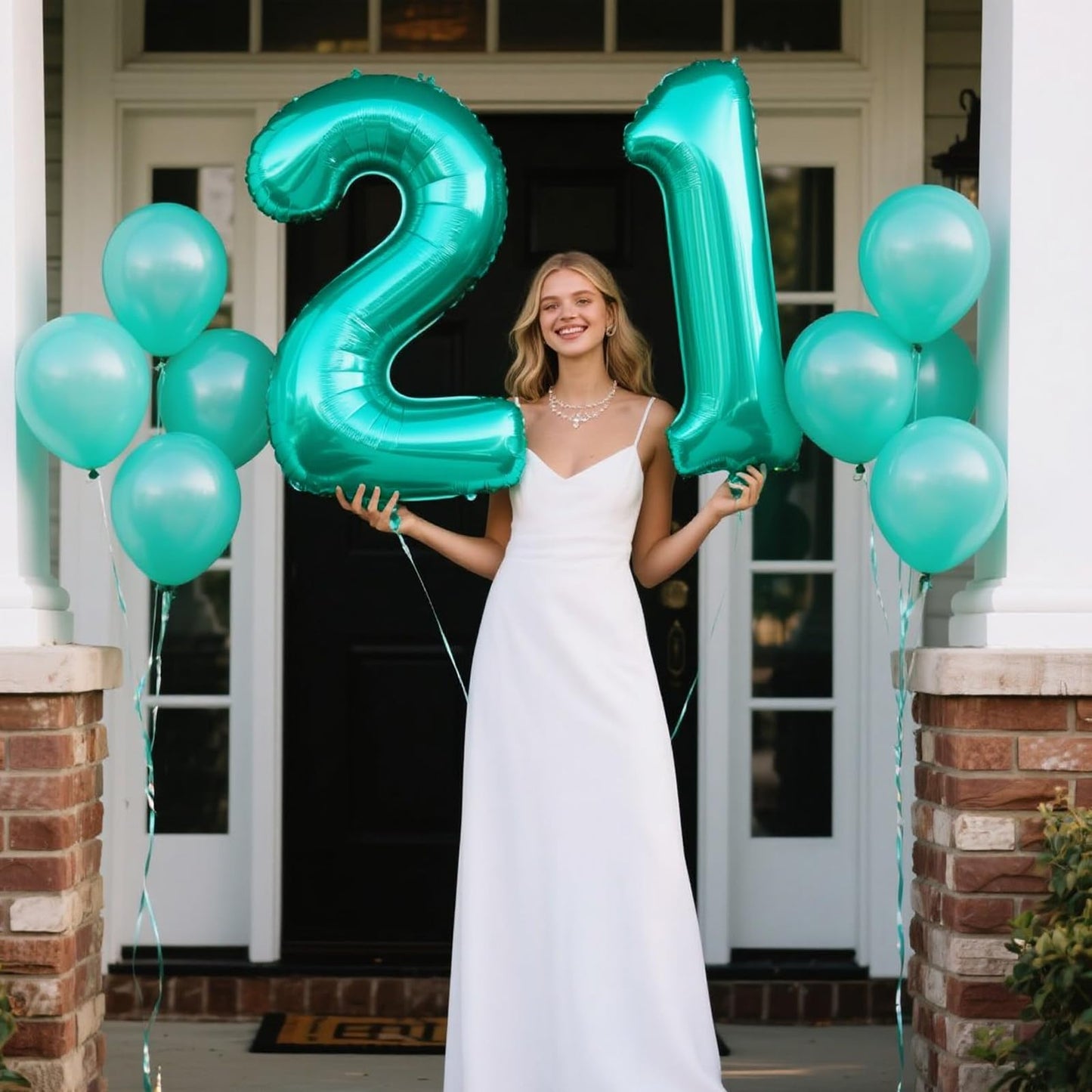 Kelfuoya 40 Inch Teal Number 2 Balloon – Giant Birthday & Anniversary Party Decor