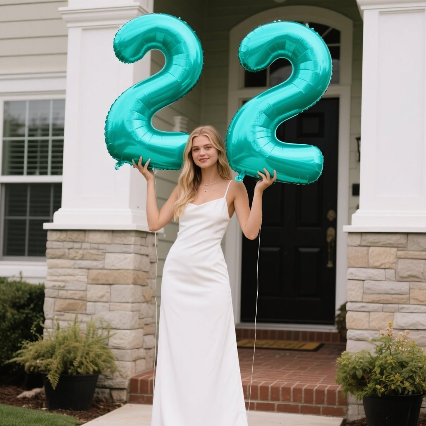 Kelfuoya 40 Inch Teal Number 2 Balloon – Giant Birthday & Anniversary Party Decor