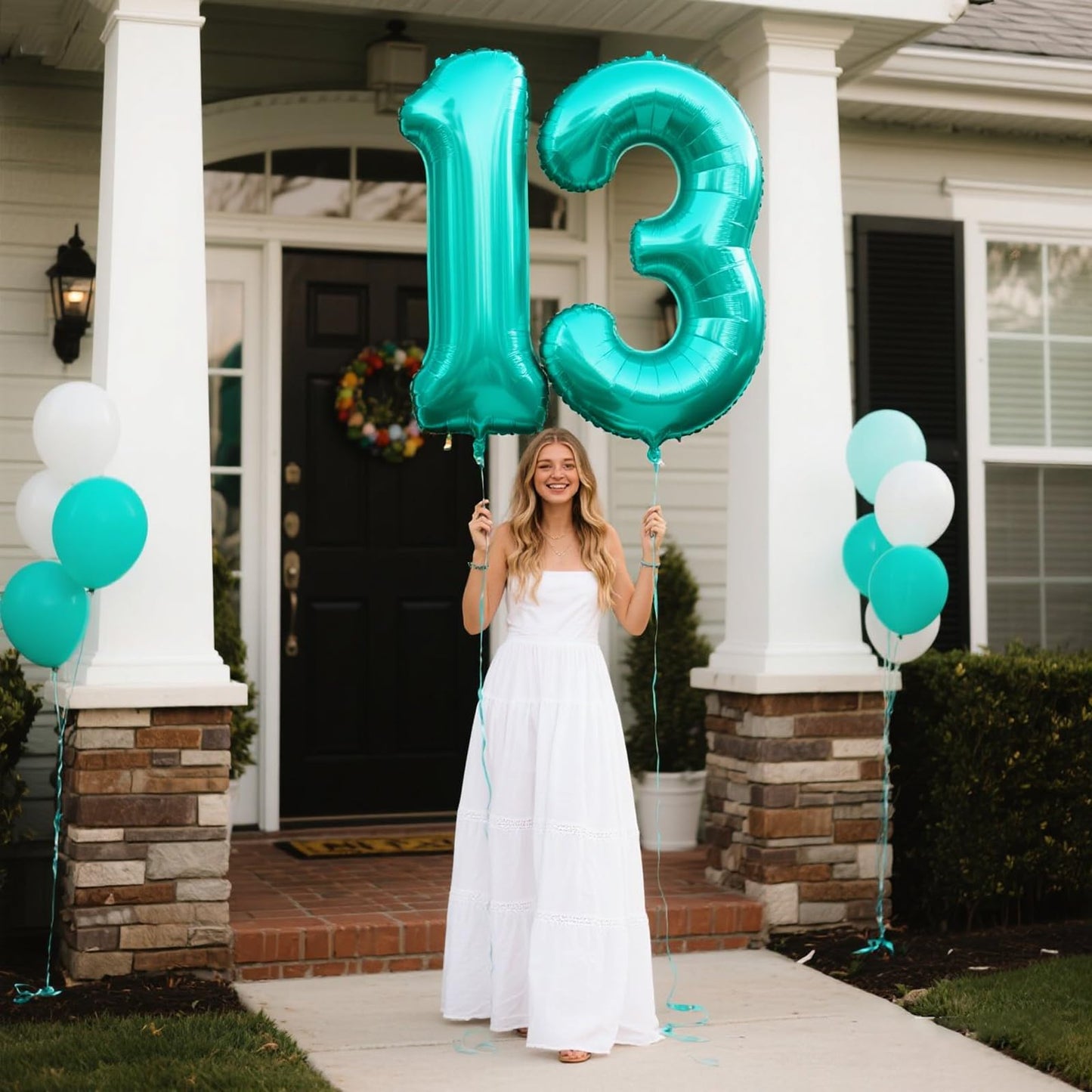 40-Inch Teal Blue Number 3 Balloon – Jumbo Mylar Foil Party Balloon | Kelfuoya