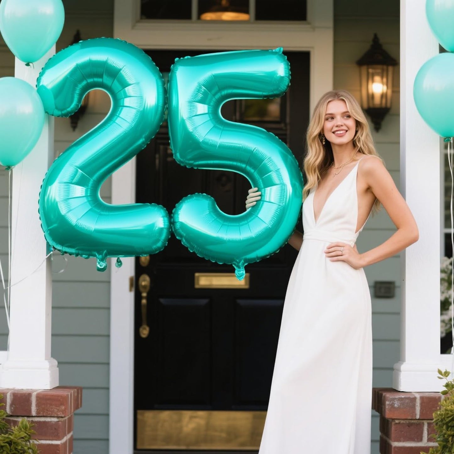 Kelfuoya 40 Inch Teal Number 5 Balloon – Jumbo Mylar Foil Balloon for 15th–65th Birthdays and Celebrations