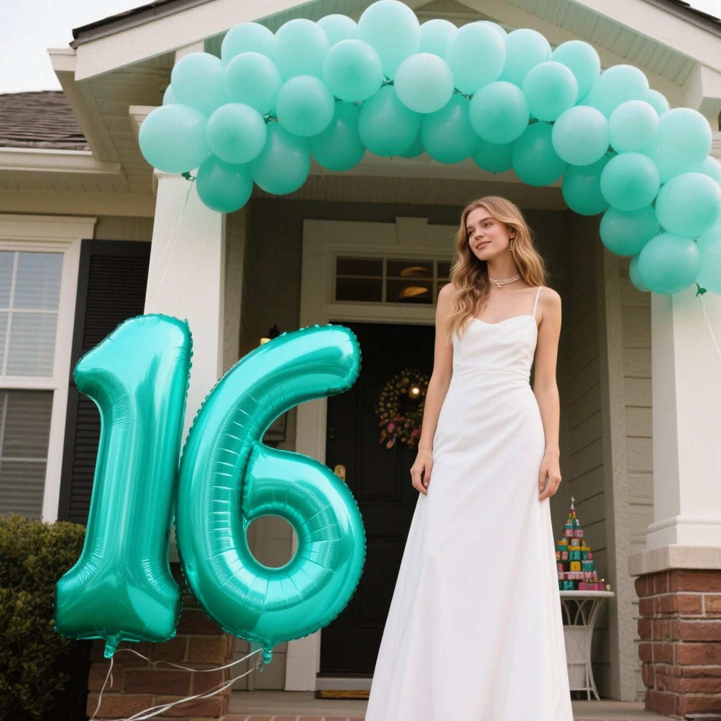 Kelfuoya 40-Inch Teal Number 6 Foil Balloon – Jumbo Mylar Birthday & Anniversary Decor