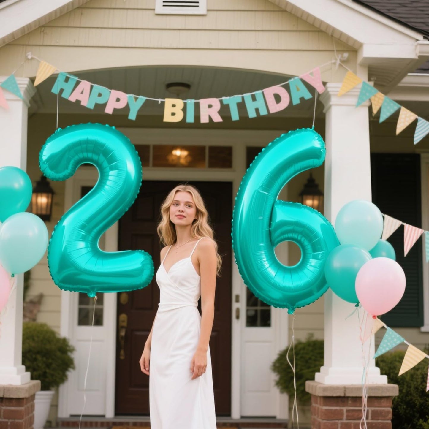 Kelfuoya 40-Inch Teal Number 6 Foil Balloon – Jumbo Mylar Birthday & Anniversary Decor