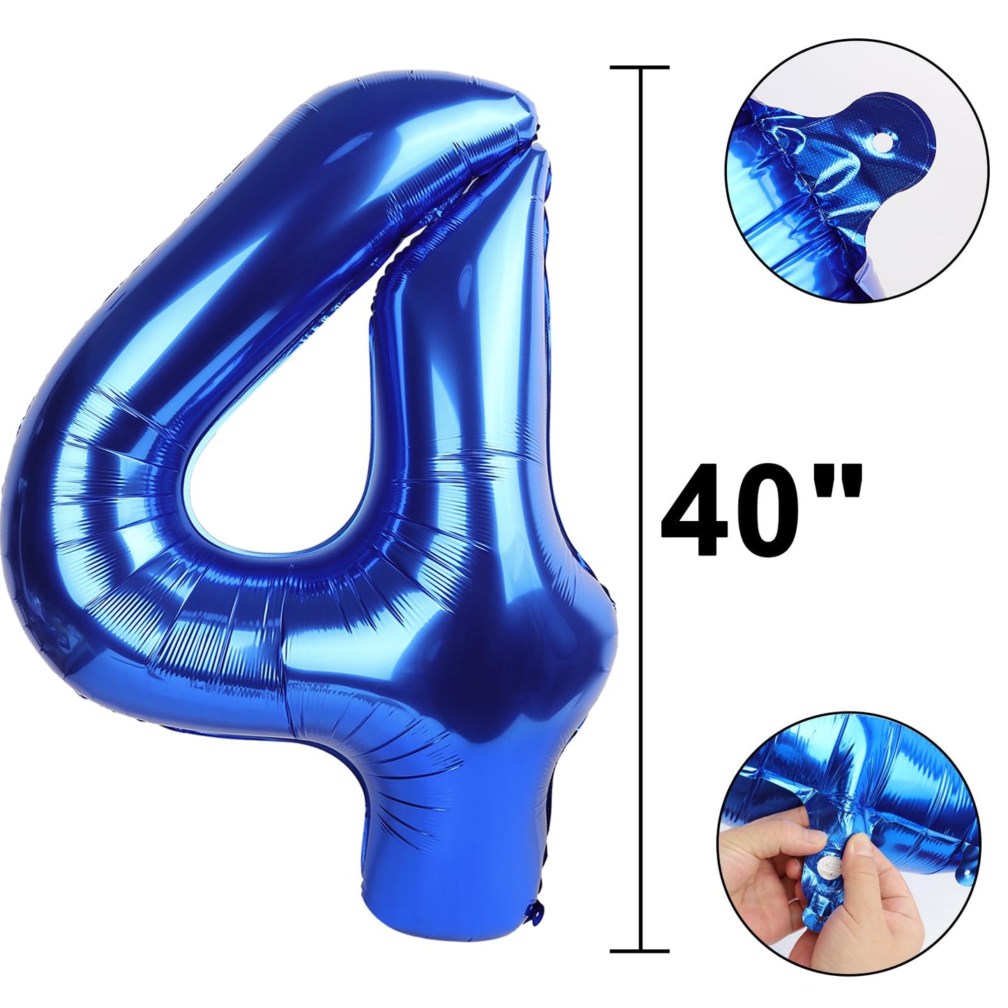 Kelfuoya 40-Inch Navy Blue Number 24 Balloon – Jumbo Mylar Foil Balloon for 24th Birthday and Anniversary