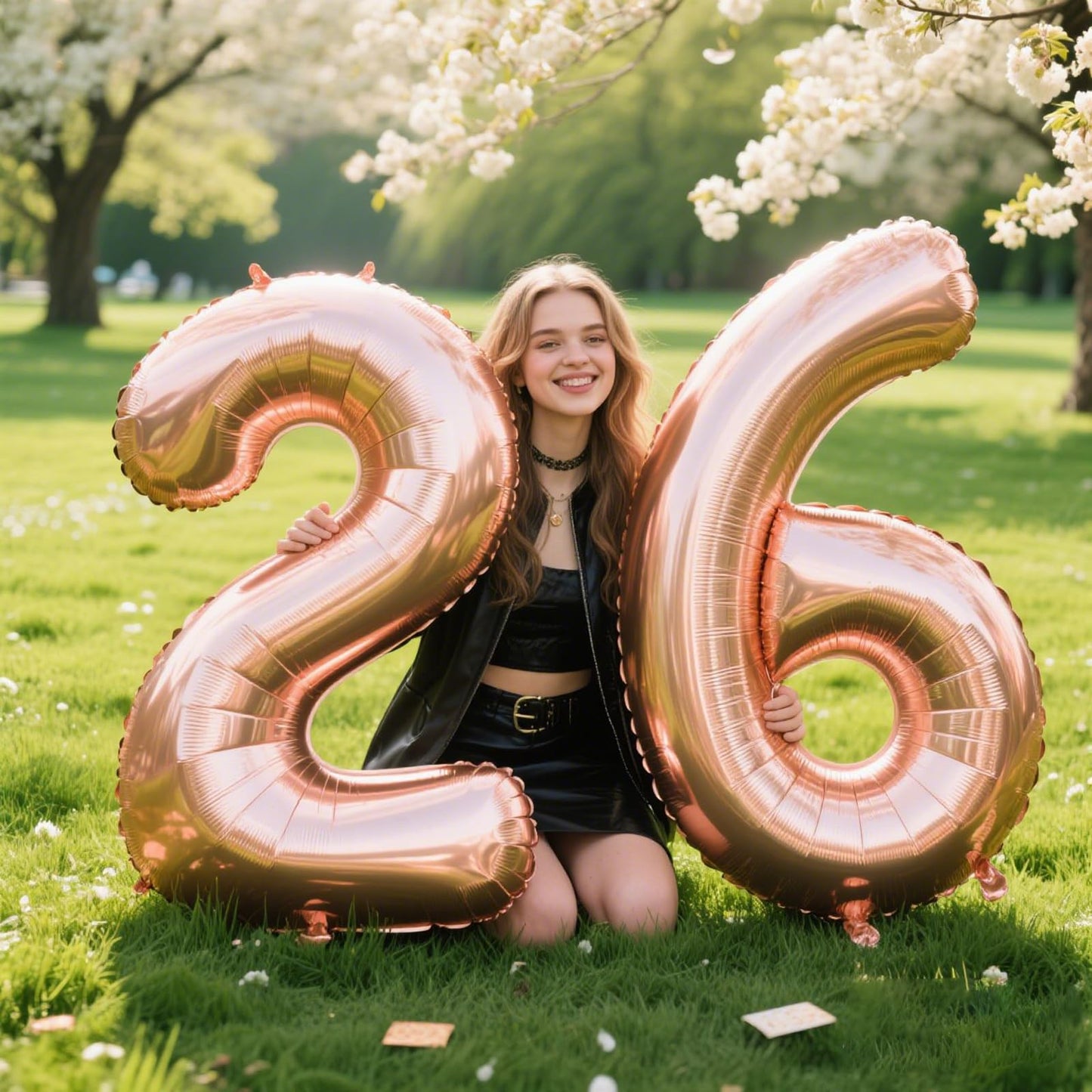 Kelfuoya 40 Inch Rose Gold Number 26 Balloon — Jumbo Mylar Foil for Birthday & Anniversary