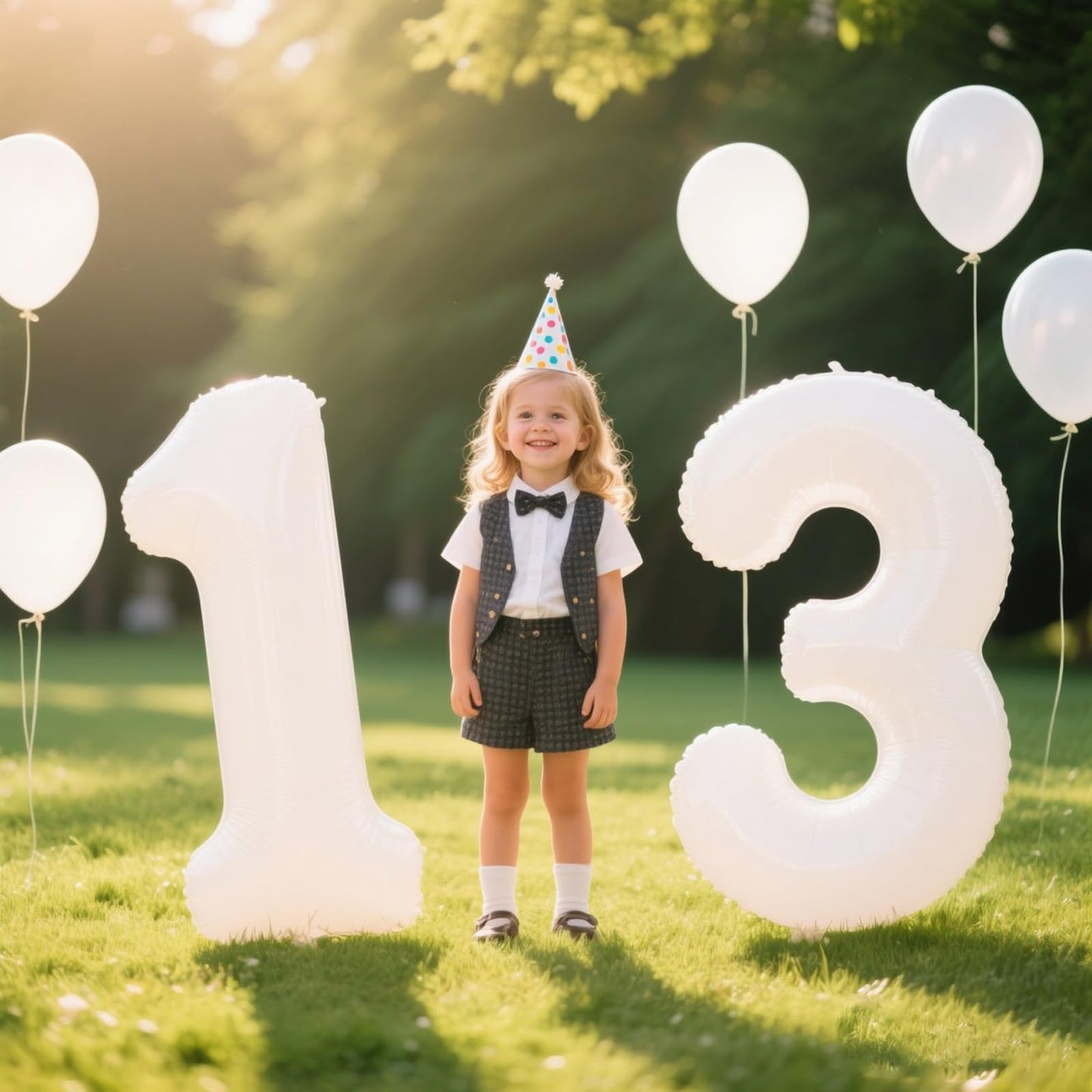 Kelfuoya 40-Inch White Number 13 Balloon — Jumbo Mylar Foil Digital Balloon for Birthdays & Anniversaries