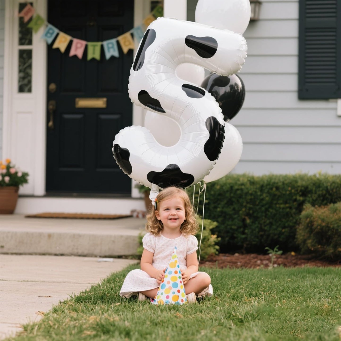 Kelfuoya 40-Inch Cow Print Number 5 Balloon – Jumbo Mylar Foil Birthday Party Decoration