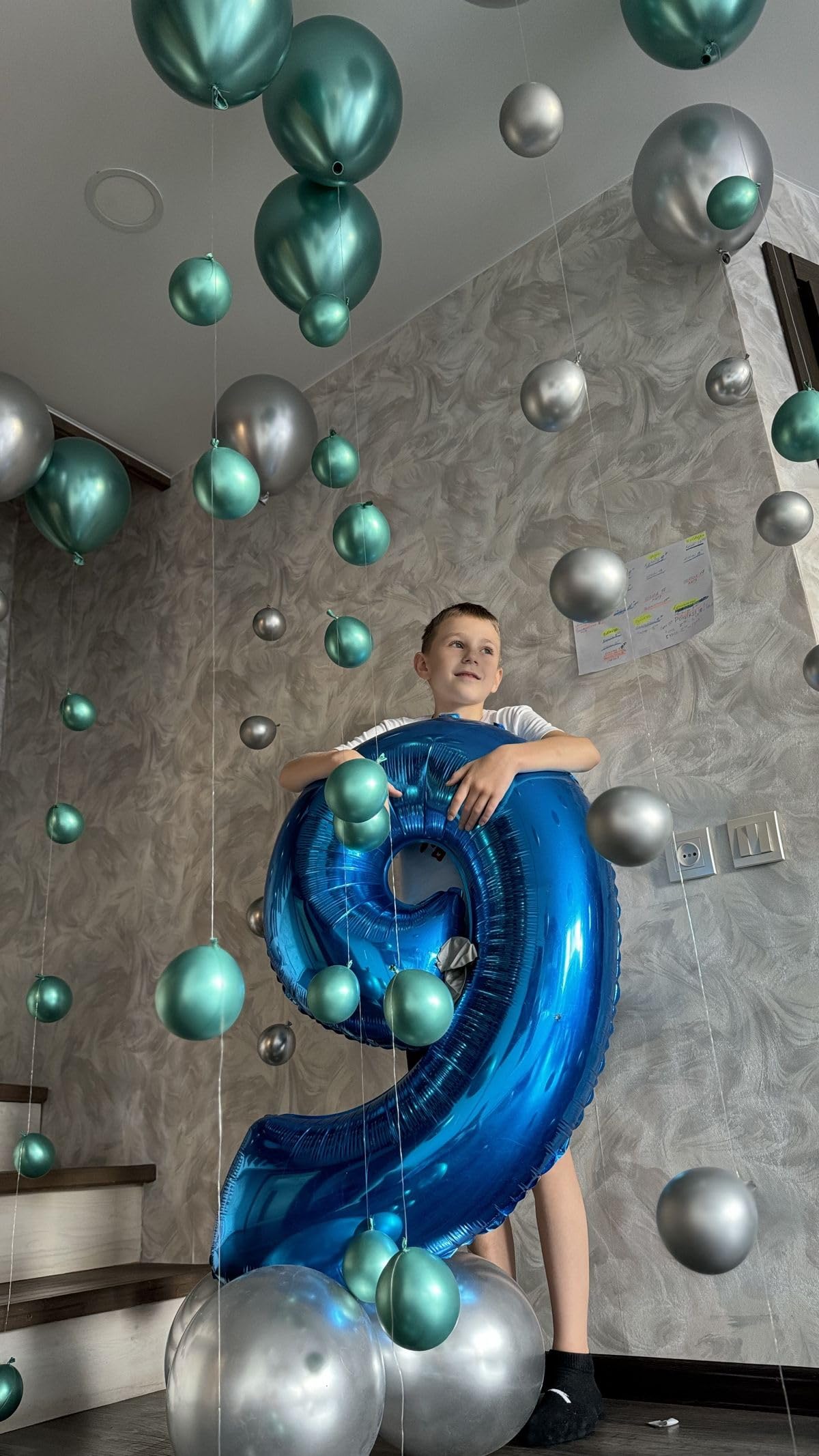 Kelfuoya 40-Inch Navy Blue Number 9 Foil Balloon | Jumbo 9 Balloon for Birthdays & Celebrations