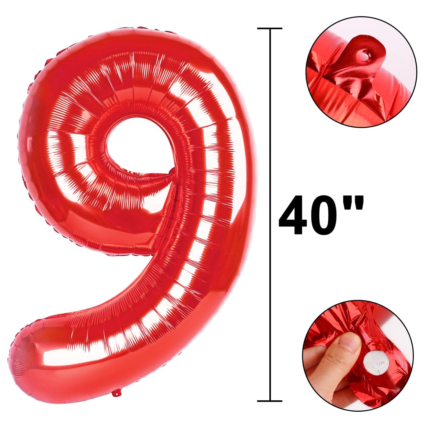 Kelfuoya 40-Inch Red Number 19 Balloon – Jumbo Mylar Foil Balloon for Birthday and Anniversary Party Decor