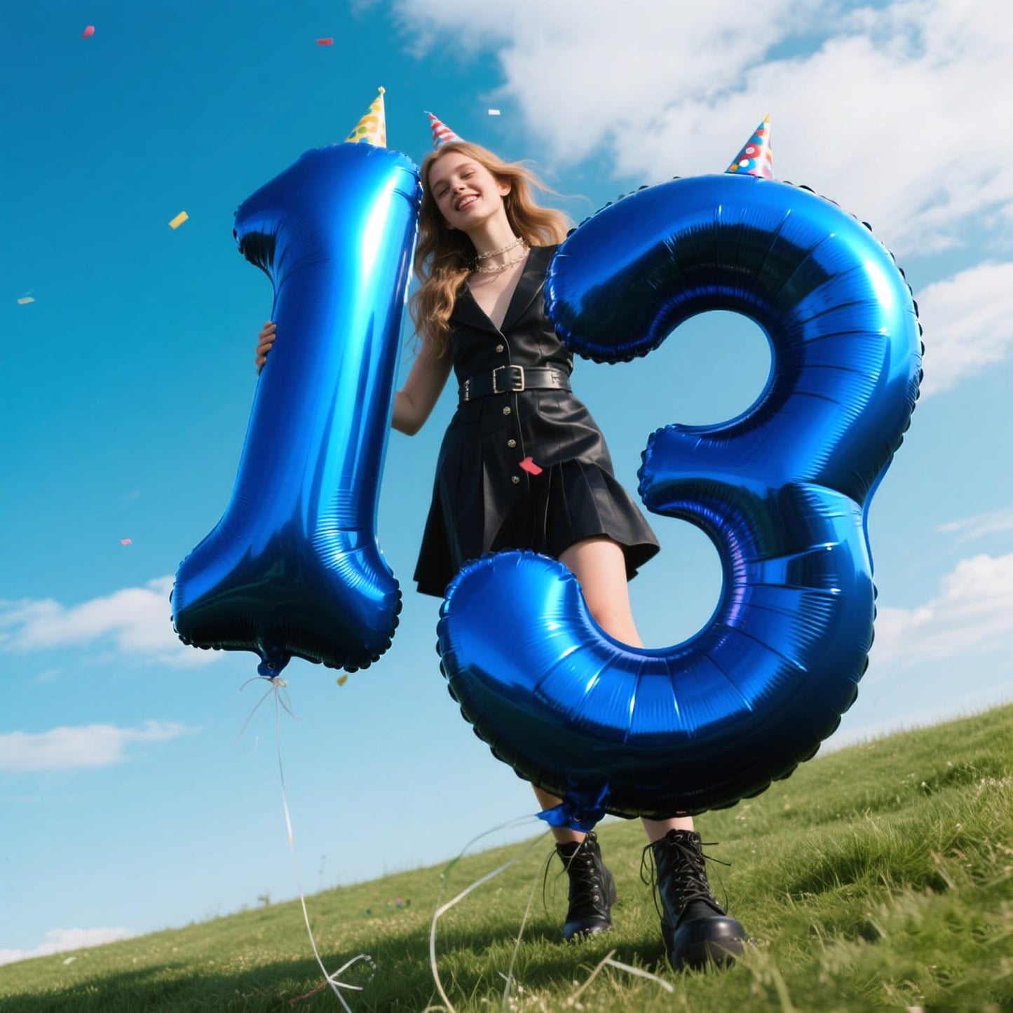 Kelfuoya 40-Inch Navy Blue Number 3 Foil Balloon | Large 3rd Birthday Party Decor