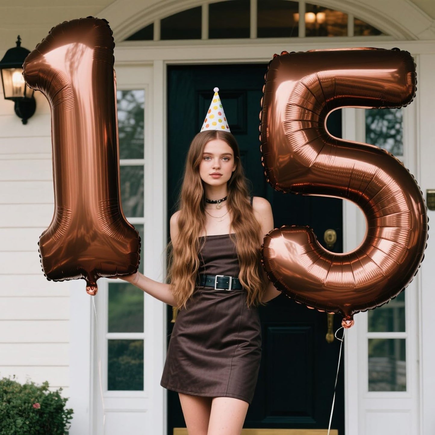 Kelfuoya 40-Inch Dark Brown Number 15 Balloon – Jumbo Mylar Foil for 15th Birthday & Anniversary