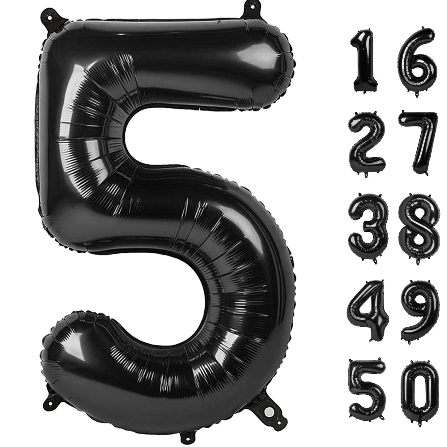 Kelfuoya 40-Inch Black Number 50 Digital Balloon – Jumbo Mylar Foil 50th Birthday Decor