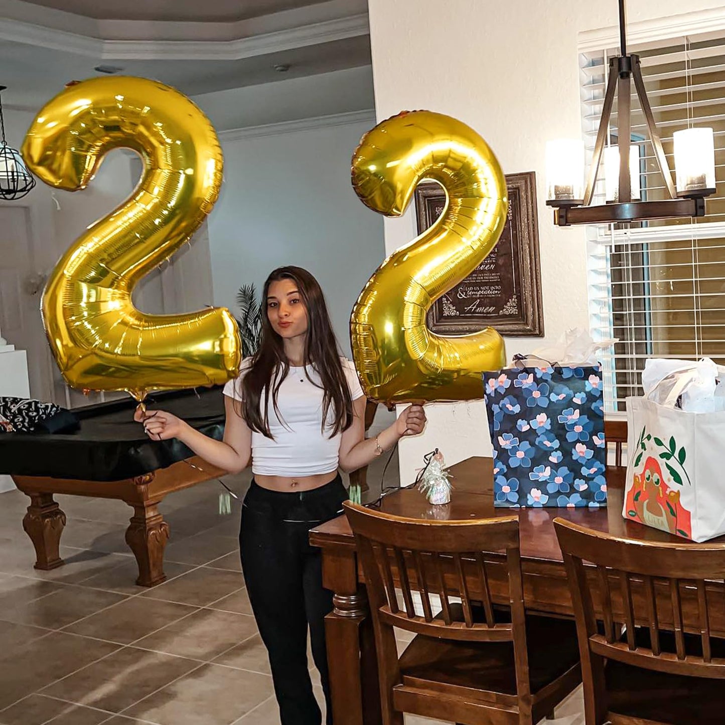 Kelfuoya 40-Inch Gold Number 22 Balloon – Jumbo Mylar Foil Balloon for Birthday & Anniversary Parties