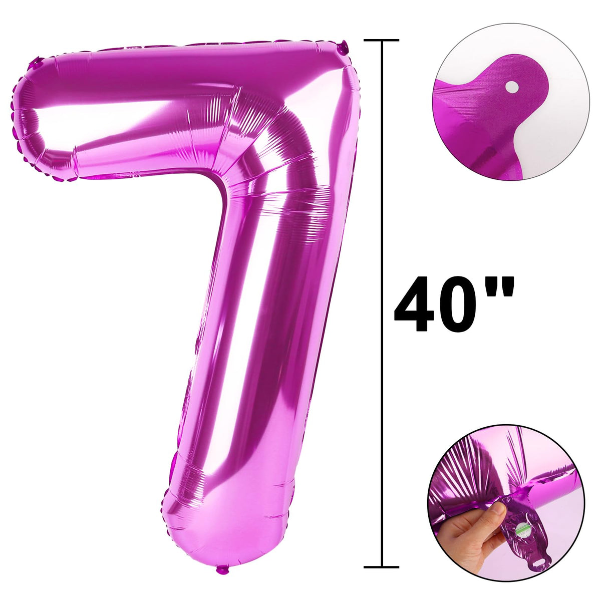 Kelfuoya | 40-Inch Rose Purple 27 Balloon Numbers – Giant Mylar Foil Birthday & Anniversary Party Decor