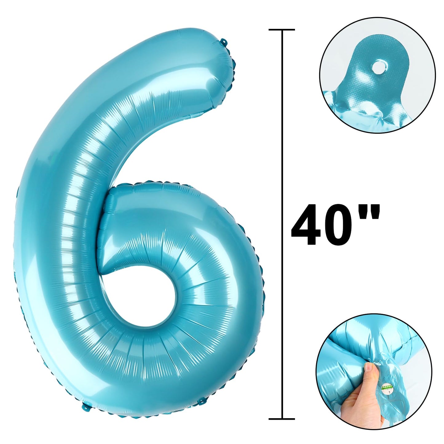 Kelfuoya 40-Inch Light Blue Number 26 Digital Balloon – Jumbo Mylar Foil Balloon for Birthdays & Anniversaries