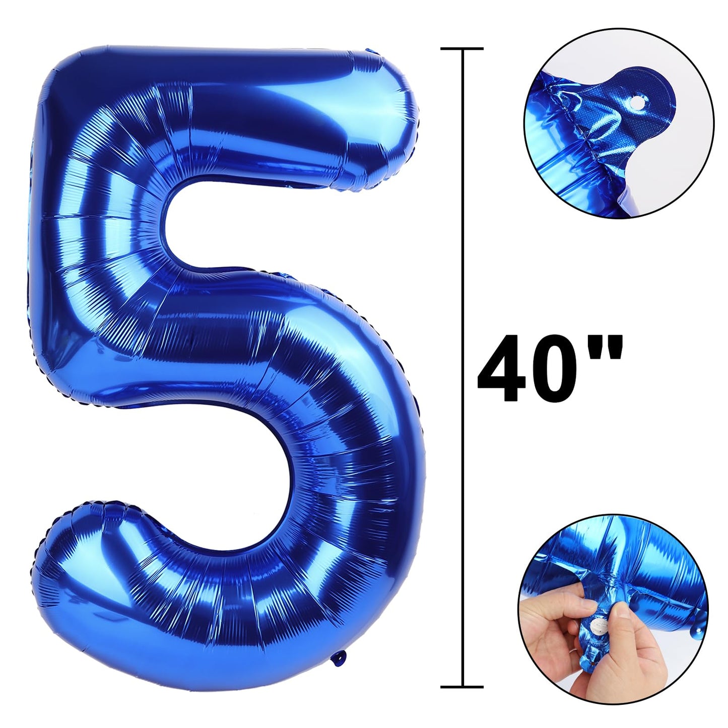 Kelfuoya 40-Inch Navy Blue Number 50 Digital Balloon – Jumbo Mylar Foil Balloon for Birthday, Wedding, Anniversary