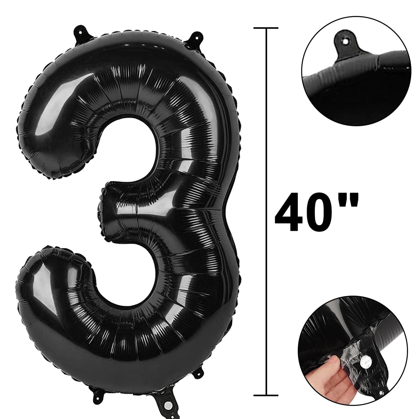 Kelfuoya 40 Inch Black Number 35 Digital Balloon – Jumbo Mylar Foil Balloon for Birthday or Anniversary