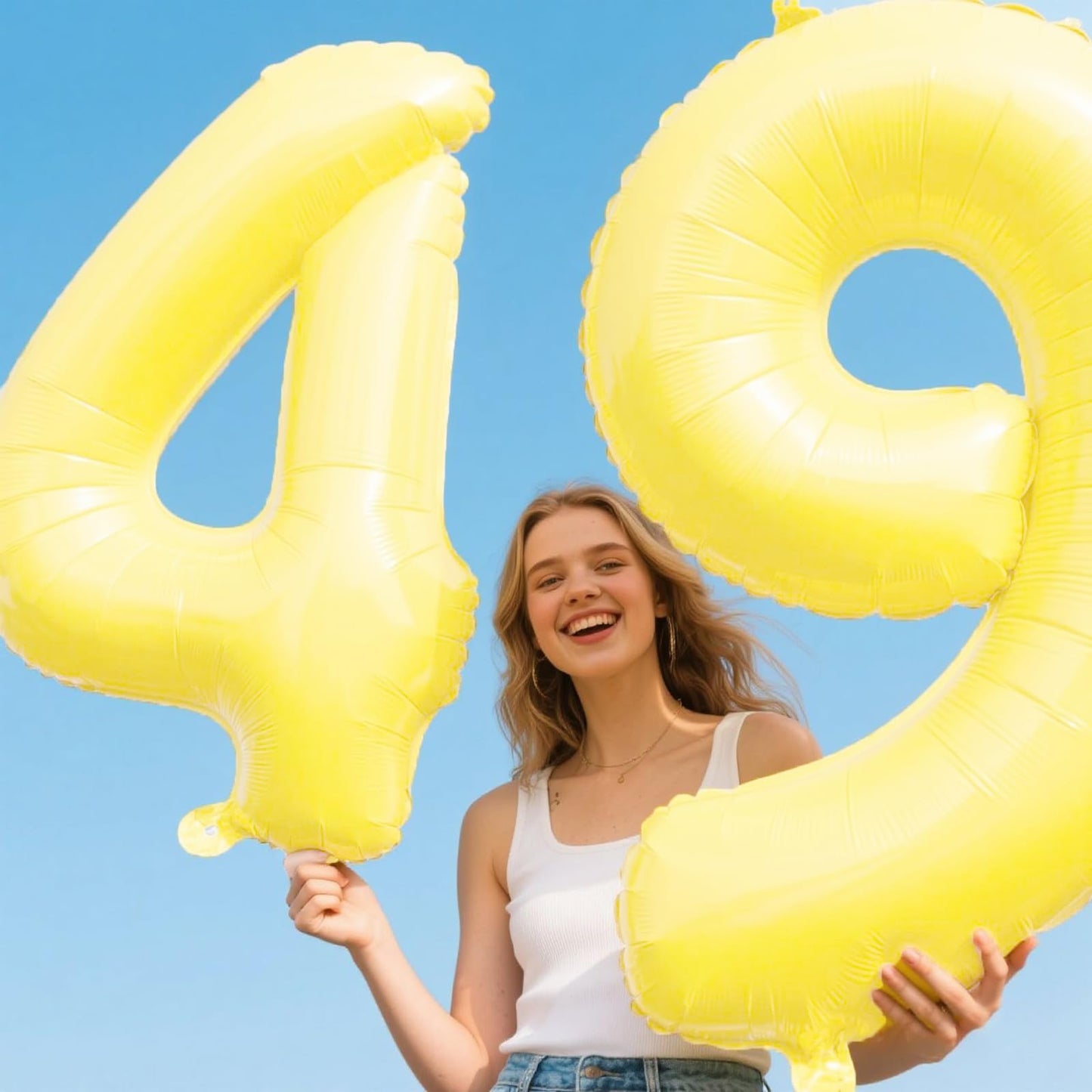 Kelfuoya 40-Inch Macaron Yellow Number 6 Balloon – Large Foil Mylar Birthday & Anniversary Decor