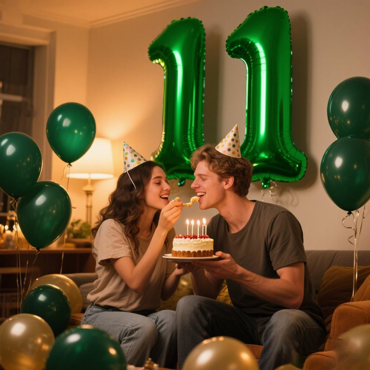Kelfuoya 40 Inch Green Number 11 Balloon – Jumbo Mylar Foil Balloon for Birthdays, Weddings & Anniversaries