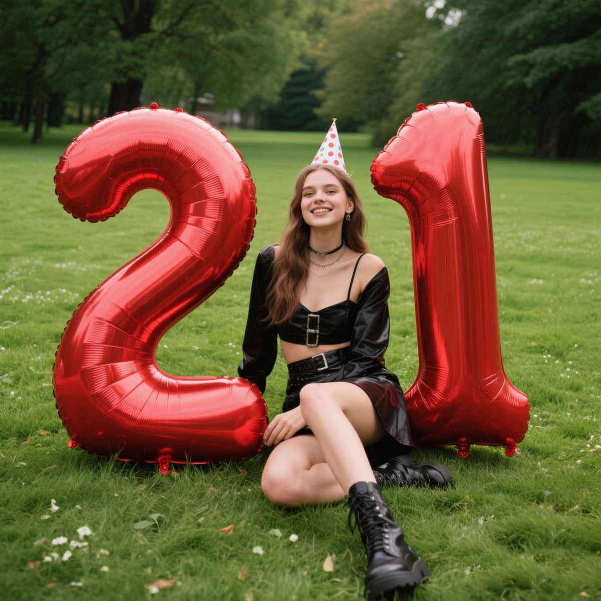 Kelfuoya 40-Inch Red Number 21 Digital Balloon – Jumbo Mylar Foil Birthday & Anniversary Decor