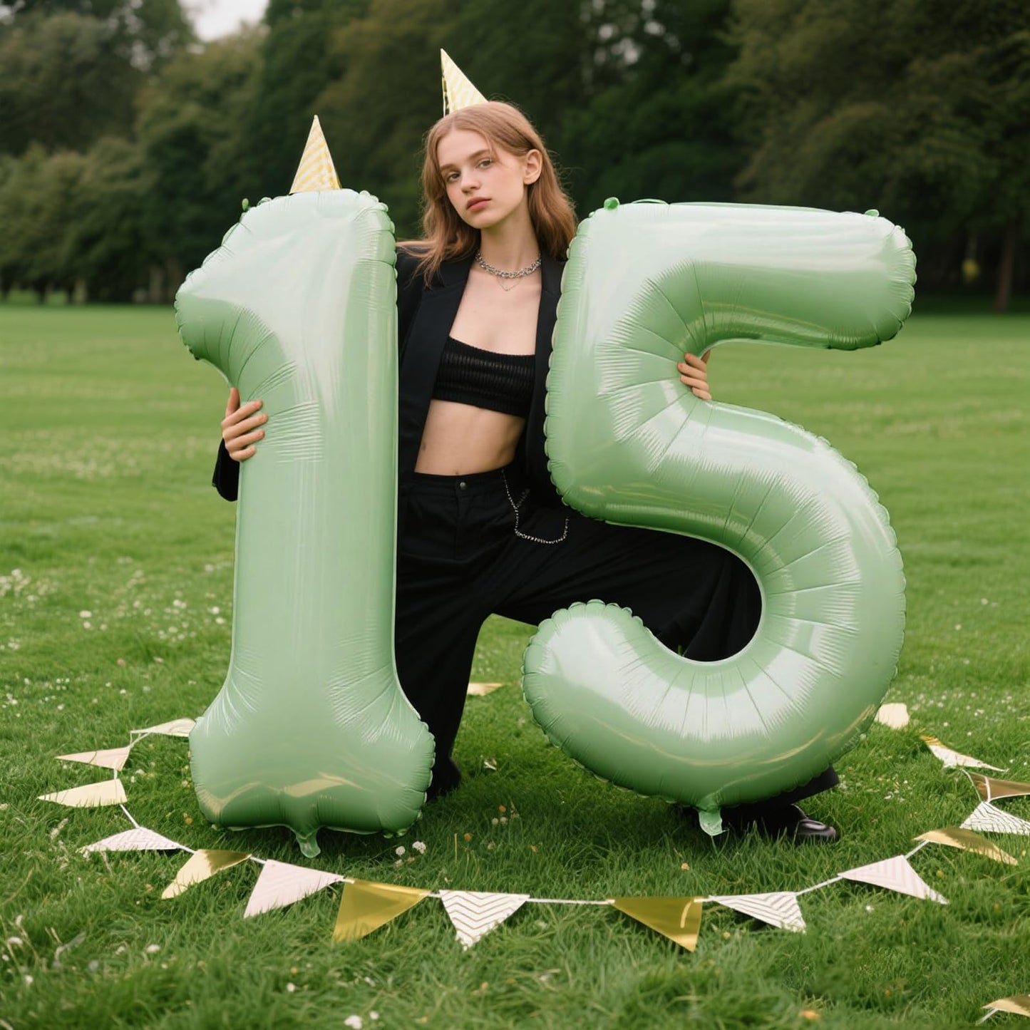Kelfuoya 40 Inch Olive Green Number 1 Balloon – Jumbo Mylar Foil Helium Balloon for First Birthday, Weddings & Celebrations