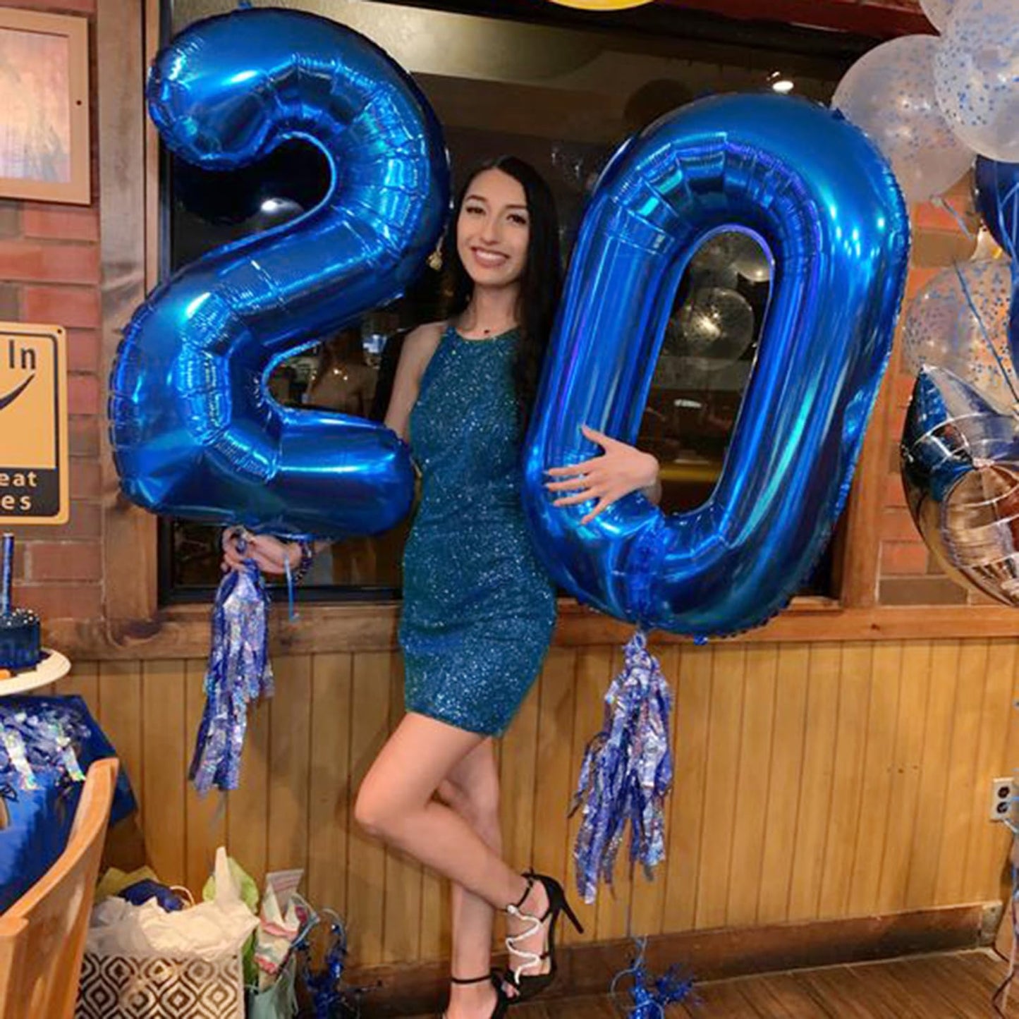 Kelfuoya 40 Inch Navy Blue Number 20 Balloon | Jumbo Mylar Foil Digital Balloon for 20th Birthday, Wedding & Anniversary