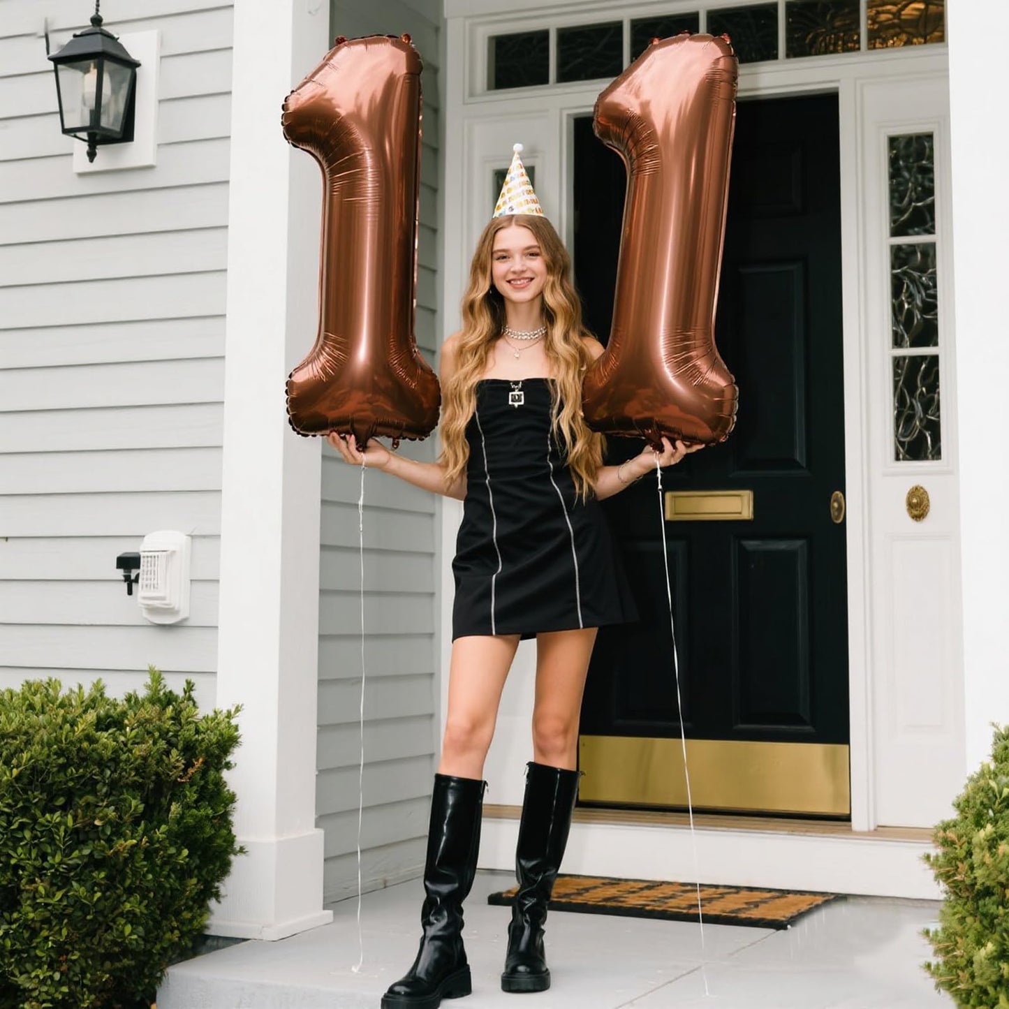 Kelfuoya 40-Inch Dark Brown Number 11 Foil Balloon – Jumbo Mylar Balloon for 11th Birthday & Anniversary