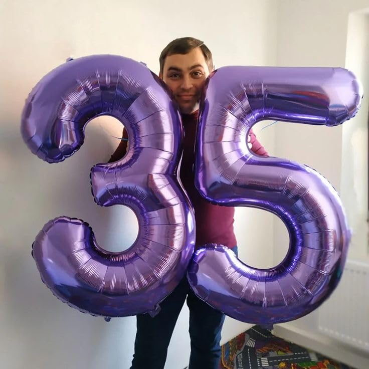 Kelfuoya 40-Inch Purple Number 7 Balloon – Birthday & Anniversary Party Decor