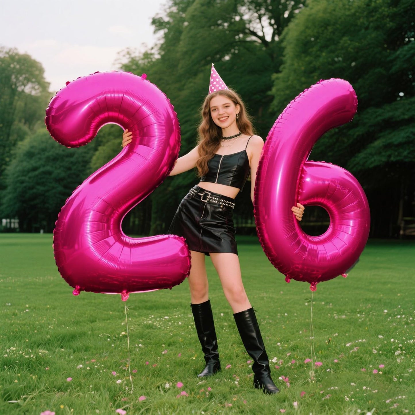 Kelfuoya Rose Red 40-Inch Number 6 Foil Balloon – Jumbo Hot Pink Birthday Party Decor
