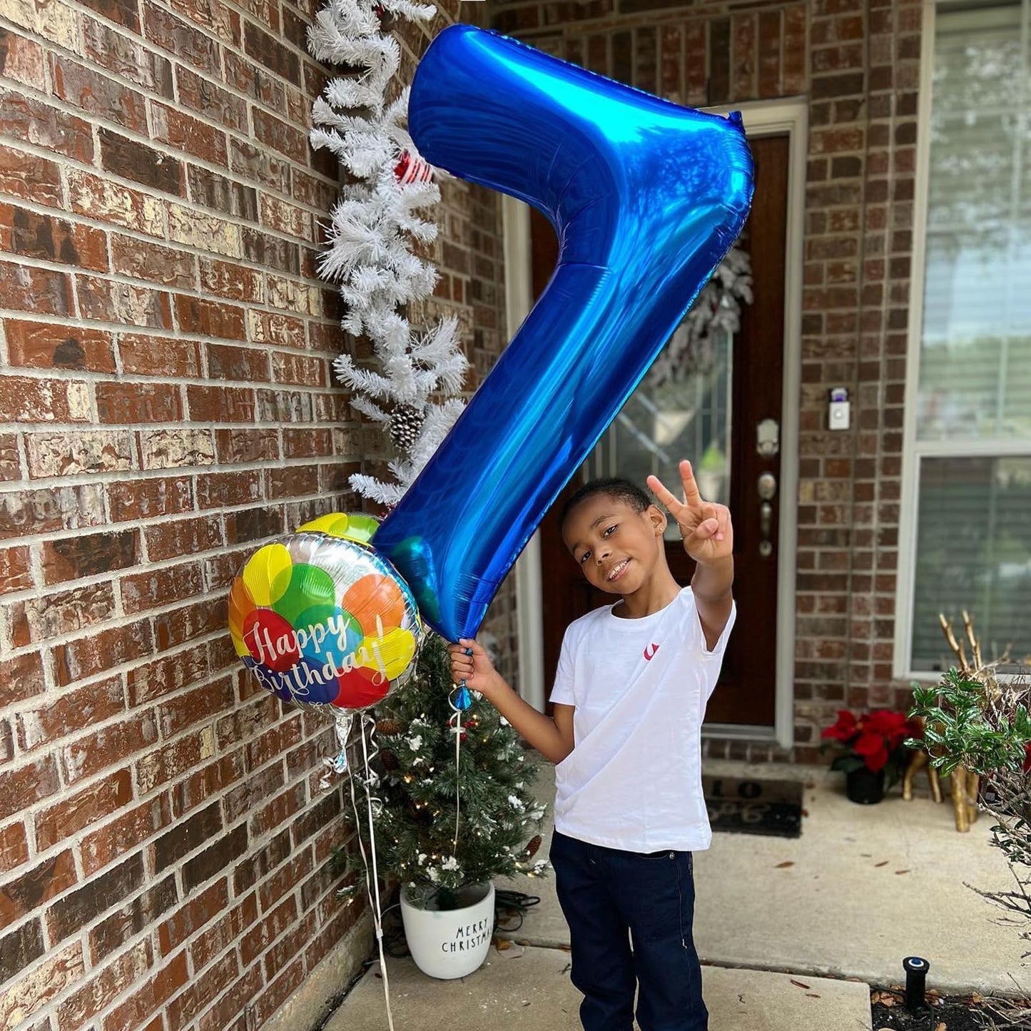 Kelfuoya 40-Inch Navy Blue Number 17 Balloon | Jumbo Mylar Foil Balloon for Birthday & Anniversary