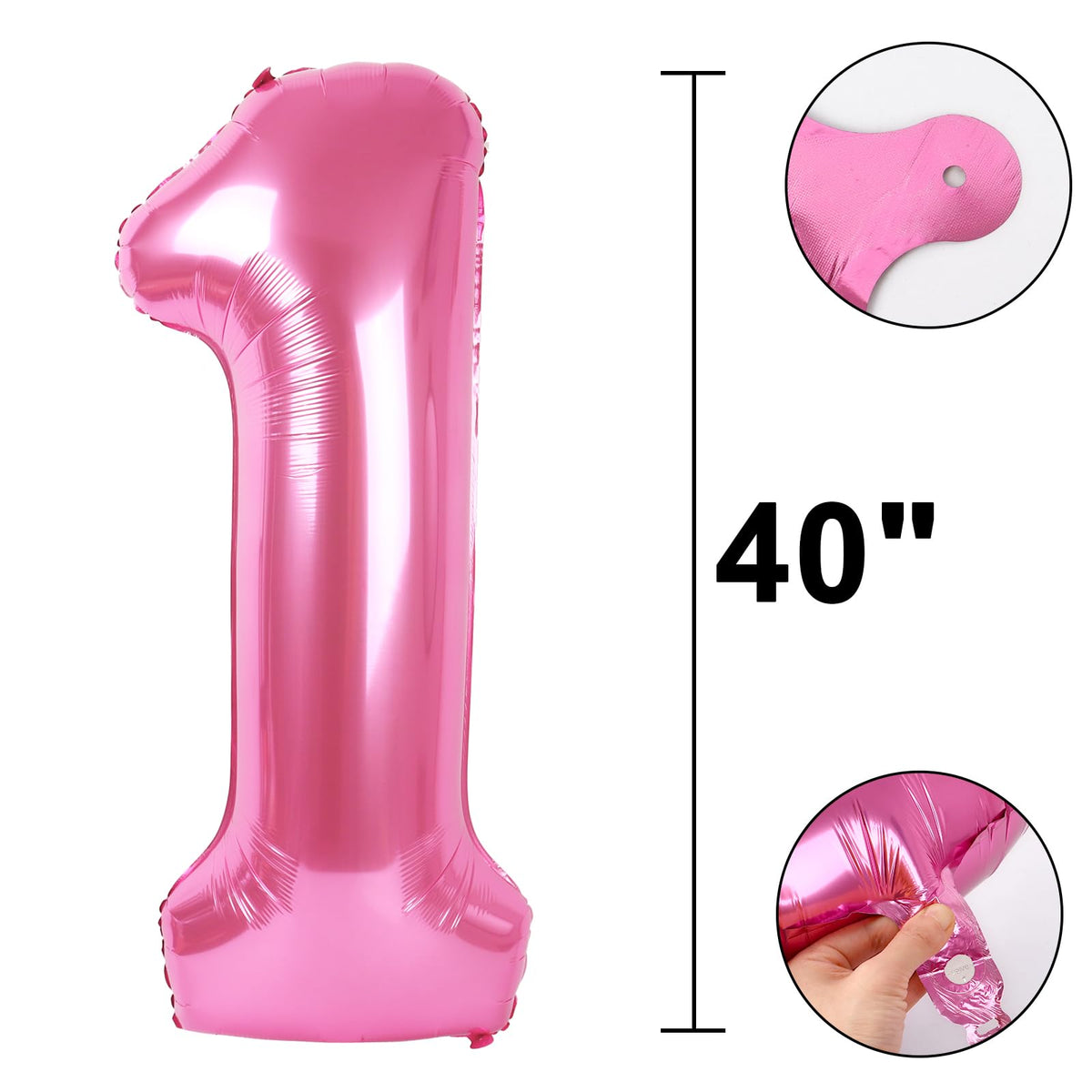 Kelfuoya 40-Inch Pink Number 10 Balloon | Jumbo Mylar Foil Party Decor